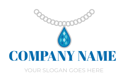 make a jewelry logo blue tear drop gem pendant - logodesign.net