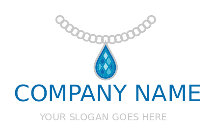 make a jewelry logo blue teardrop gem pendant