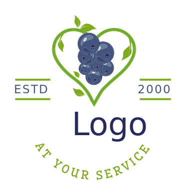 restaurant logo blueberries vine forming shape