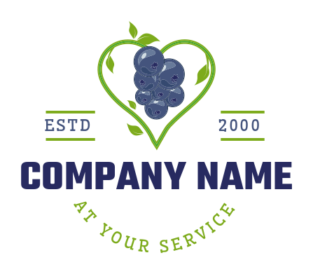 restaurant logo blueberries vine forming shape