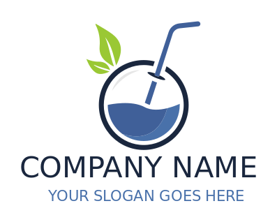 restaurant logo blueberry juice drink with straw