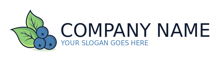 food logo leaves on side of three berries