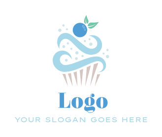 food logo maker blueberry on cupcake