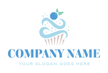 food logo maker blueberry on cupcake