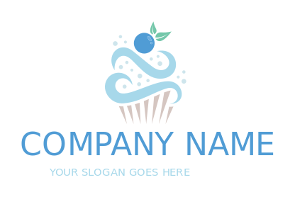 food logo maker blueberry on cupcake