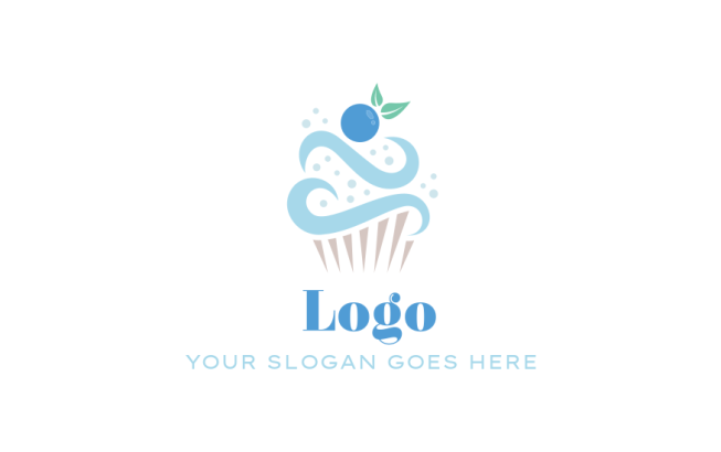 food logo maker blueberry on cupcake