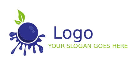 create a food logo blueberry with splatter