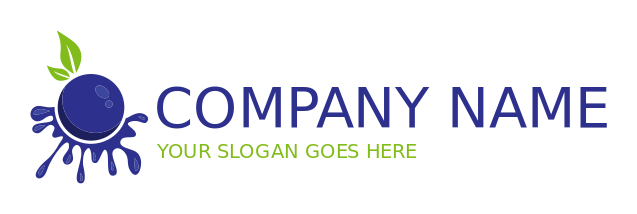 create a food logo blueberry with splatter