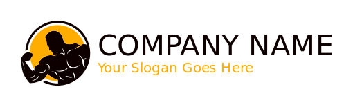 fitness logo bodybuilder silhouette flexing