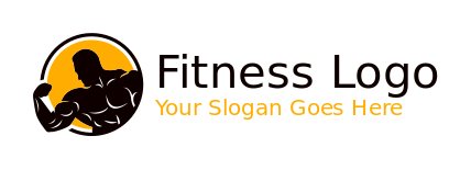 fitness logo bodybuilder silhouette flexing