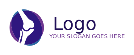 orthopedic logo bone joint in oval and circle