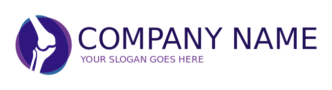 orthopedic logo bone joint in oval and circle