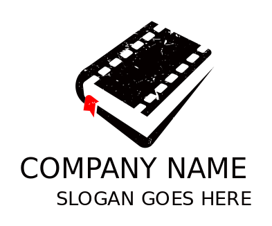 media logo icon book of film reel theater