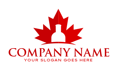 liquor store logo bottle in maple leaf