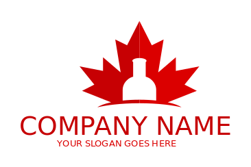 liquor store logo bottle in maple leaf