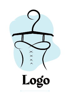 boutique symbol of corset on hanger in line art 
