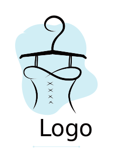 boutique symbol of corset on hanger in line art 