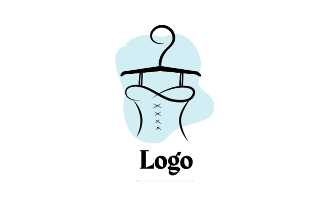 boutique symbol of corset on hanger in line art 