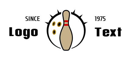 sports logo template bowling ball and pin