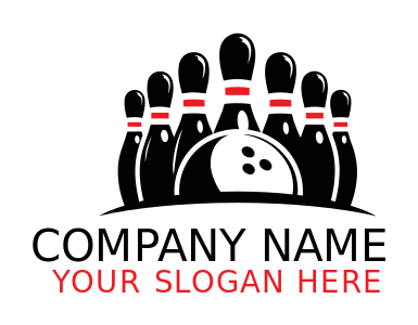 bowling pins above bowling ball