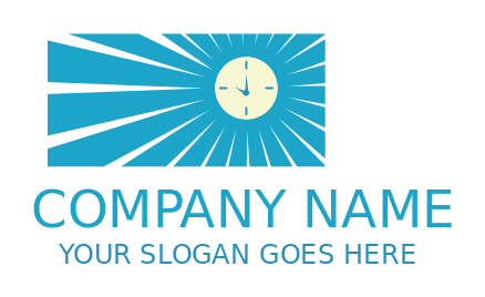 consulting logo box with rays and time clock