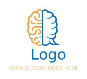 medical logo brain merged with speech bubble