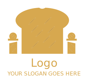 restaurant logo bread slice forming house