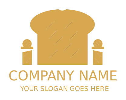 restaurant logo bread slice forming house