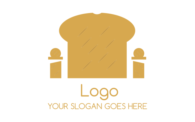 restaurant logo bread slice forming house