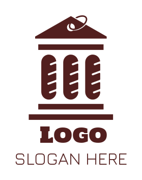 food logo bread forming courthouse columns
