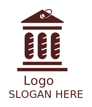 food logo bread forming courthouse columns