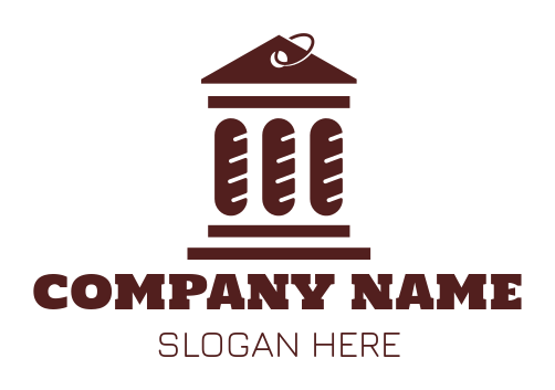 logo of breads forming courthouse columns in tag shape