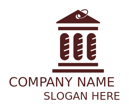 food logo bread forming courthouse columns