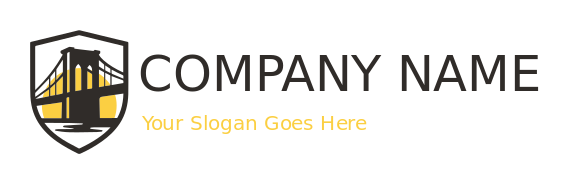 Brooklyn Bridge with sun in shield