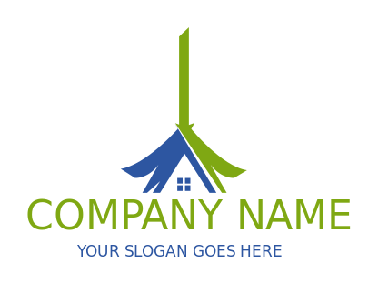 cleaning logo broom on house roof PNG JPEG