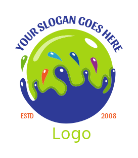 arts logo maker bubble with paint splash