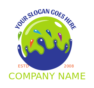 arts logo maker bubble with paint splash