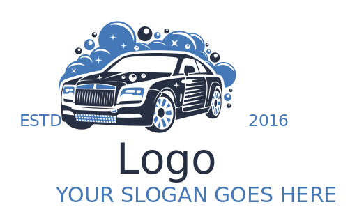 cleaning logo icon bubbles on car