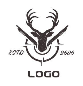 hunting logo buck head in target guns
