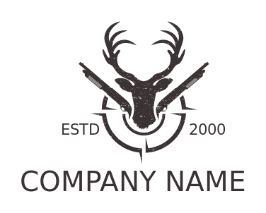 hunting logo buck head in target guns