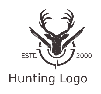 hunting logo buck head in target guns