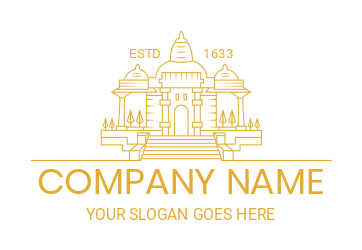 travel logo symbol line art Buddhist temple