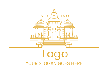 Buddhist temple in line art | Logo Template by LogoDesign.net