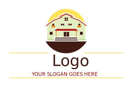 real estate logo maker building with awning