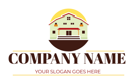 real estate logo maker building with awning