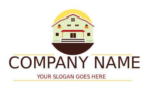 real estate logo maker building with awning