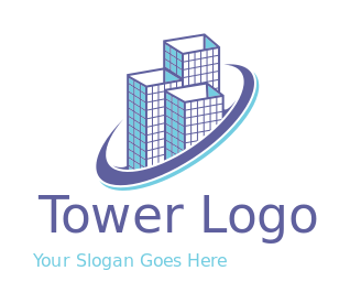 construction logo building structure in swoosh