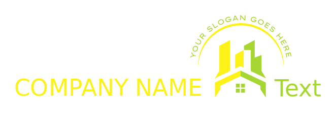 real estate logo buildings on top of house