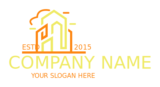 real estate logo line art buildings and roofs