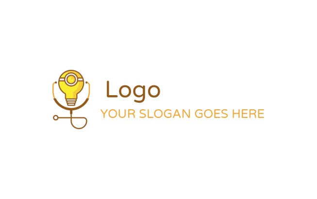 make a medical logo bulb with head torch and stethoscope - logodesign.net